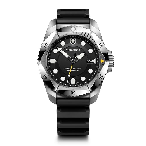 VICTORINOX(ビクトリノックス) DIVE PRO 腕時計 メンズ ステンレススチールケース(316L) ブラックダイヤル ブラックラバーストラップ クォーツ 防水 ダイバーズウォッチ アナログ ブランド おしゃれ ビジネス アウトドア ギフト 黒 [国内正規品] 241990